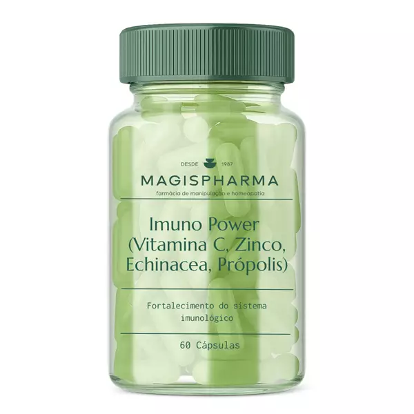 Imuno Power (Fórmula para imunidade com Vitamina C, Zinco, Echinacea, Própolis)